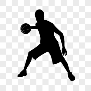 打籃球的人剪影