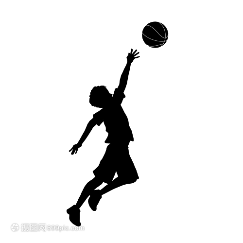 打籃球的人剪影