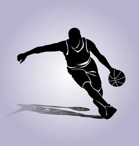 抽象的籃球運動員在跳