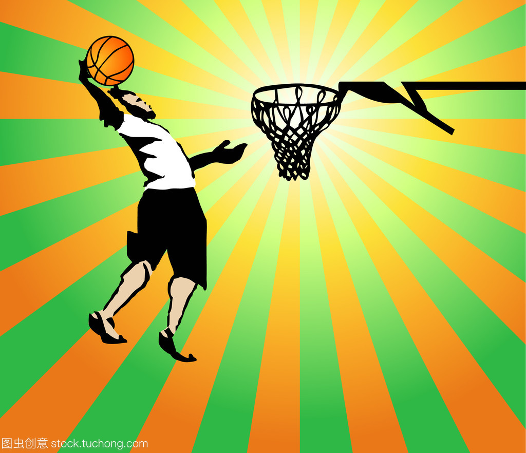 在游戲贏的籃球運動員。矢量
