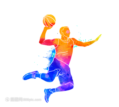 創(chuàng)意籃球運(yùn)動(dòng)員剪影