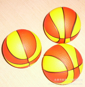 【供應PU發泡球(6.3cm雙色彩球和雙色籃球)系列】價格,廠家,圖片,塑料、樹脂工藝品,永康市旺康工貿-