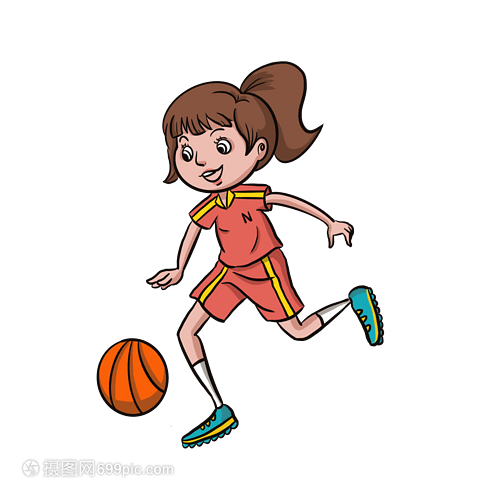 卡通籃球女孩