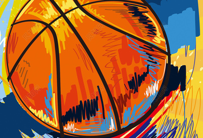 插畫風格籃球賽宣傳海報