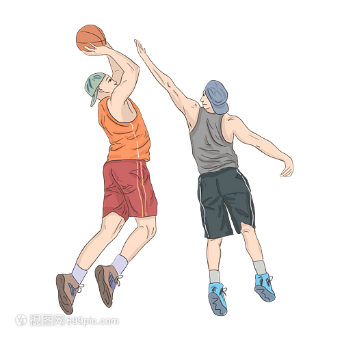 卡通簡(jiǎn)約人物打籃球元素
